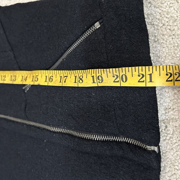 Bec & Bridge Leather Wool Alpaca Moto Jacket Pockets Zip Black Women's Size 6 - Picture 6 of 7